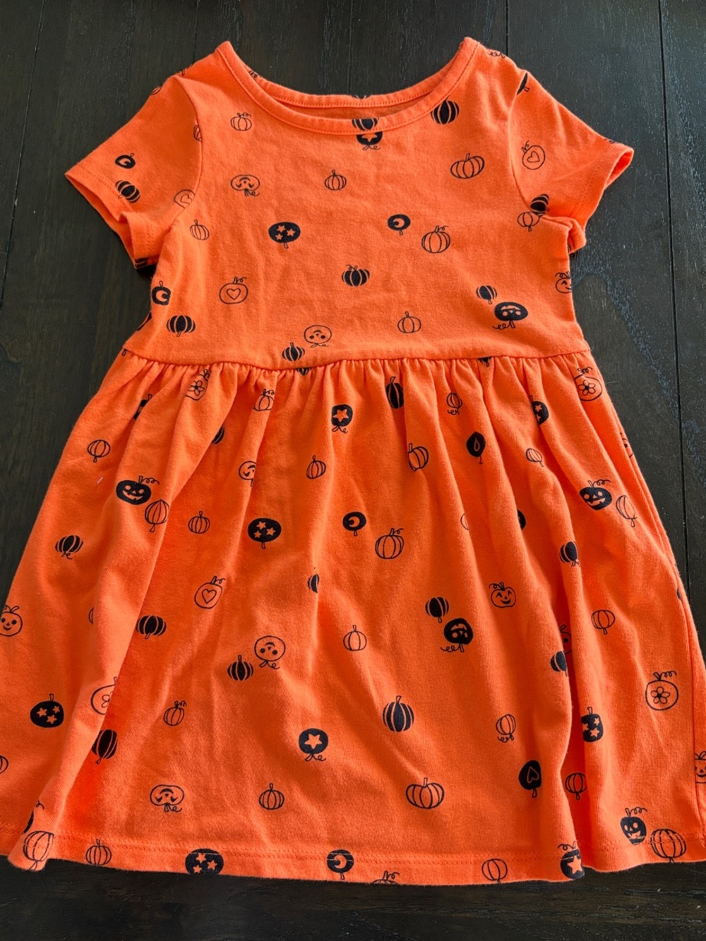 Cat & Jack Orange Halloween Dress with Black Pumpkins 🎃